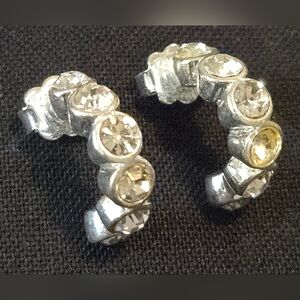 Vintage Avon Silver Half Hoop Earrings